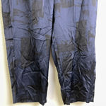 Eileen Fisher Silk Cotton Pants Black Blue Womens PM Petite Medium Brushstroke Photo 5