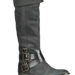 Sam Edelman  Washed Black Pia Tall Nubuck Leather Riding Boots Photo 0