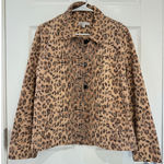 Rebecca Malone  Animal Print Jacket Button Down Long‎ Sleeve Tan Brown M Photo 0