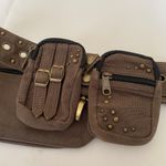 Wild card belt bag distressed utility leather‎ stud belt bag fanny Brown Size M Photo 4