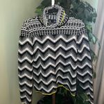 Anthropologie  MAEVE Black/White with Yellow Trim Turtleneck Sweater Size LP Photo 0