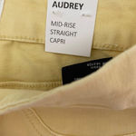 Tribal sz 2 yellow audrey 70s mid‎ rise straight capri pants NWT Photo 8