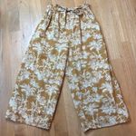 American Eagle  Pants Cropped Wide Leg Tie Waist Print Size Medium Photo 2