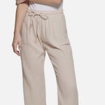 Calvin Klein  Crepe Gauze Drawstring Pull On Women's Pants, Size 1X Photo 0