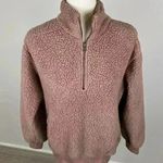 American Eagle  Pink/Purple Quarter Zip Sherpa Size XS Photo 1