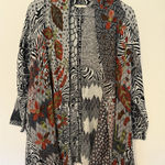 Soft Surroundings Embroidered Open Cardigan Animal Floral Leaf Wool Blend S/M Photo 0