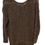 Jeans by Buffalo  brown gold Open knit sweater size medium Photo 2