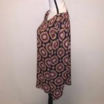 Loft Medallion Ruffle Shoulder Bar Back Blouse Top Woman’s Large Photo 4