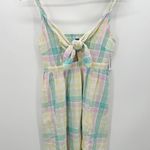 Old Navy  Dress Women Pastel Tie Front Linen Blend Mini Straps Size S Feminine Photo 7