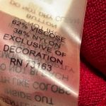 Cable & Gauge  red viscose blend cardigan sweater with floral accents Petite Large Photo 6