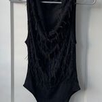 ZARA Black Fringe Bodysuit Photo 5