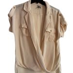 Dynamite  Cream Cap Sleeve Wrap Blouse Photo 0