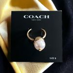 Coach  Gold Pearl Ring with Signature “C” Size 9 New w/Tag Photo 5