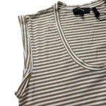 Theory NWT Cuff Scoop in Sandalwood White Stripe Modal Bengal T-Shirt Dress P XS Photo 3