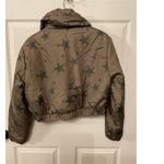 Joujou Cropped Olive Green Stars Orange Lining Puffer Coat Jacket, M Size M Photo 4