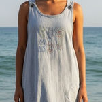 Liz & Jane Clothes Denim Pinafore Dress Embroidered Swimsuits Beach Summer ML Blue Size undefined Photo 0