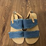 Rebecca Minkoff NEW Light Blue Denim & Natural Vachetta Emery Sandals 7 US $110 Photo 2
