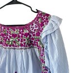 MI GOLONDRINA Fernanda Blouse Blue Size XS Photo 2