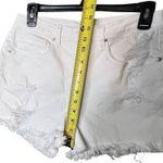 Good American Shorts Womens 2 White Distressed High Rise Frayed Hem Denim Summer Photo 4