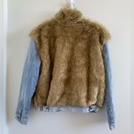 Levi's Levi’s Oversized Faux Fur Trucker Jacket Large In Furry Fury Medium Wash New Photo 9