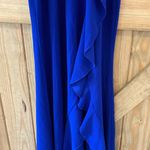 NWOT Women's High Neck Split Bodycon Mermaid Evening Cocktail Long Dress Blue Size L Photo 4