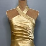 Glamorous Gold Satin Maxi Dress Size 6 Photo 1