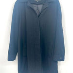 Gallery  woman's black trench‎ coat with hood  size Medium Photo 0
