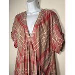 Free People  Small Agnes Mini Dress Pink Red Plaid Photo 2