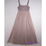 NEW Maya Bridesmaid sleeveless square neck maxi tulle dress in taupe blush,10 Pink Photo 3