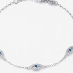 Antian Accessories™ Evil Eye Bracelet White Gold & Silver Plated Photo 0
