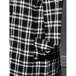 Amanda Smith  Plaid Black White Long Coat Womens 6 Classic 96% Wool Pockets Cozy Photo 8