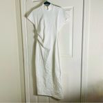 ZARA White Mock Neck Ruched Midi Dress - Size medium- NWT Photo 1