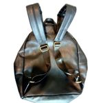 Rampage Black Quilted Faux Leather Backpack Gold Zipper School Bag Travel Purse Photo 9