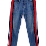 Victoria Beckham  Neat Boy Jean Blue Denim Tuxedo Stripe Fringe 27 Photo 0