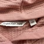 Calvin Klein Jeans Waffle Knit Hoodie Mauve Pink Thumb Holes Size L Photo 3
