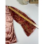 Velvet Paisley Print Bell Sleeve Top Blush Pink Women's Size M Y2K Romantic Boho Size M Photo 6