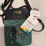 Chala NWT  Cell Phone Purse Crossbody Convertible DAZZLED TURTLE Turquoise Blue Photo 1