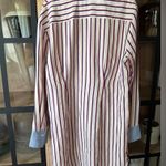 Sandro  paige striped dress long sleeve vneck mini bordeaux Photo 2