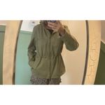 J.Crew Olive Utility Jacket L Zip Front Drawstring Waist 100% Cotton Fits M Green Size L Photo 9
