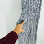 ZARA  Spaghetti Strap Boho Printed Jumpsuit with Pockets Size‎ Medium Photo 4