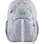 Unisex Teen Adult Backpack, Grey pinstripe. W Gray Photo 1