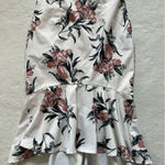 L'ATISTE by Amy Floral Skirt Sz Medium White A Pleats Zip Back Photo 0