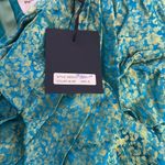 Peter Som NWT  ruched Silk blend Blue Green mini Ruffle Skirt 6 Photo 2