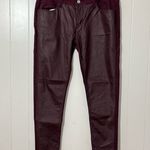 Levi's 535 Super Skinny Maroon Faux Leather Front Denim Pants Size 31 Photo 0
