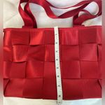Seatbelt Purse (Red) Woven Neutral Y2K
90s Top Handle Shoulder Bag. Preloved Red Photo 3