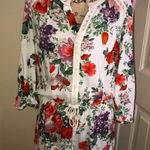 Chelsea and Violet White, Red & Purple Floral Print & Lace Short Romper Size Small Photo 0