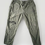 ZARA Basic Z1975 Olive Green Cargo Pants Graffiti Paint Splatter Women's 10 Photo 0