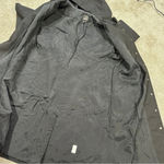 Eileen Fisher Channeled Rainwear Trench Long Line Jacket Coat Hooded Black M Photo 7