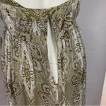 ABS Allen Schwartz A.B.S. Allen Schwartz Silk Dress Halter Deep V-Neck Cut-Out Metallic Thread Sz 8 Photo 10