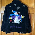 Quacker Factory  Black Velvet Christmas/embroidered/Sequins/Pockets/Jean Style XS Photo 3